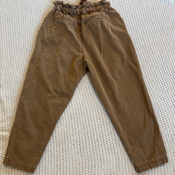 Free the people button fly ankle pleated pants/Brown high-waisted /drawstring /S - Picture 5 of 16